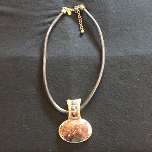 Chico’s Stone and leather necklace